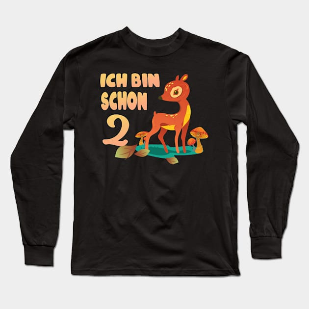 Rehkitz Bambini Kinder 2. Geburtstag Geschenk Long Sleeve T-Shirt by Foxxy Merch